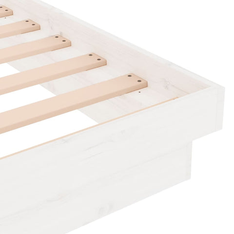 vidaXL Bed Frame without Mattress White Solid Wood 200x200 cm