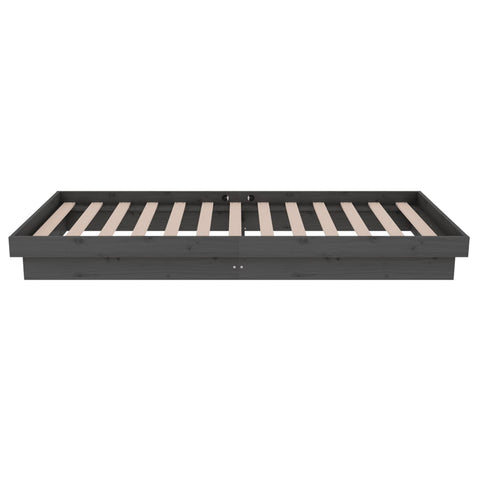 vidaXL Bed Frame without Mattress Grey Solid Wood Small Single
