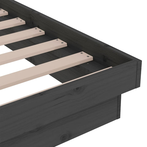 vidaXL Bed Frame without Mattress Grey Solid Wood Small Single