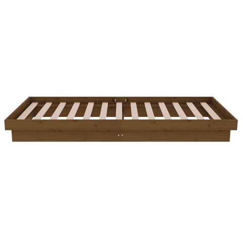 vidaXL Bed Frame without Mattress Honey Brown Solid Wood Small Single