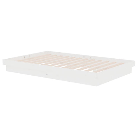 vidaXL Bed Frame without Mattress White Solid Wood Small Double