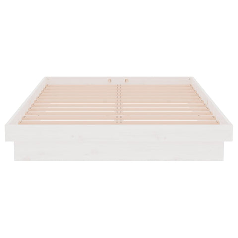 vidaXL Bed Frame without Mattress White Solid Wood Small Double