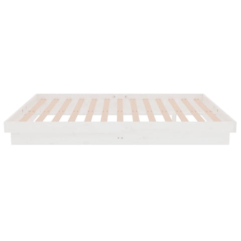 vidaXL Bed Frame without Mattress White Solid Wood Small Double