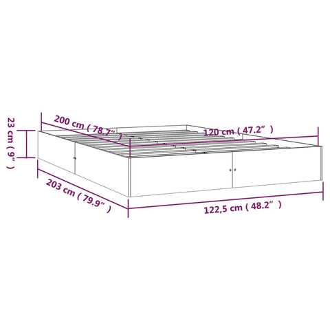 vidaXL Bed Frame without Mattress Solid Wood 120x200 cm