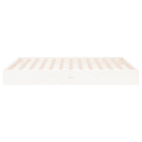 vidaXL Bed Frame without Mattress White Solid Wood 120x200 cm