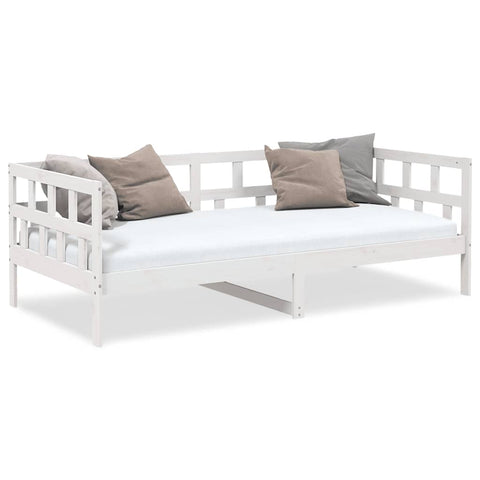 vidaXL Day Bed without Mattress White Solid Wood Pine 90x190 cm Single