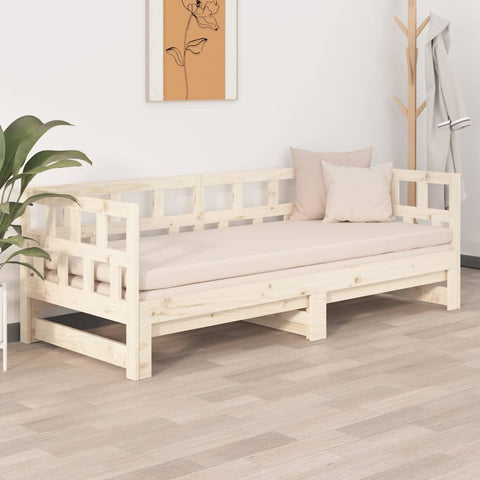 vidaXL Pull-out Day Bed without Mattress Solid Wood Pine 2x(90x200) cm