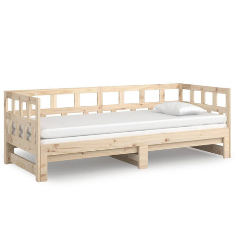 vidaXL Pull-out Day Bed without Mattress Solid Wood Pine 2x(90x200) cm