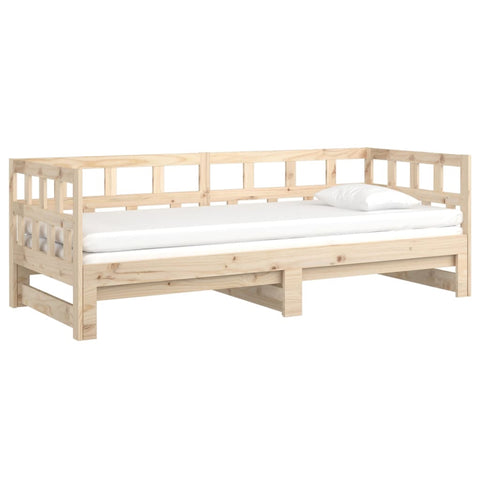 vidaXL Pull-out Day Bed without Mattress Solid Wood Pine 2x(90x200) cm
