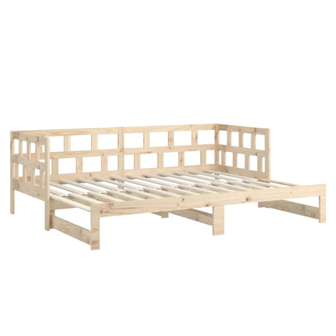 vidaXL Pull-out Day Bed without Mattress Solid Wood Pine 2x(90x200) cm