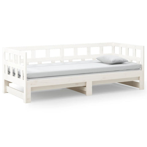 vidaXL Pull-out Day Bed without Mattress White 2x(90x200) cm