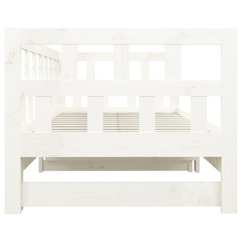 vidaXL Pull-out Day Bed without Mattress White 2x(90x200) cm