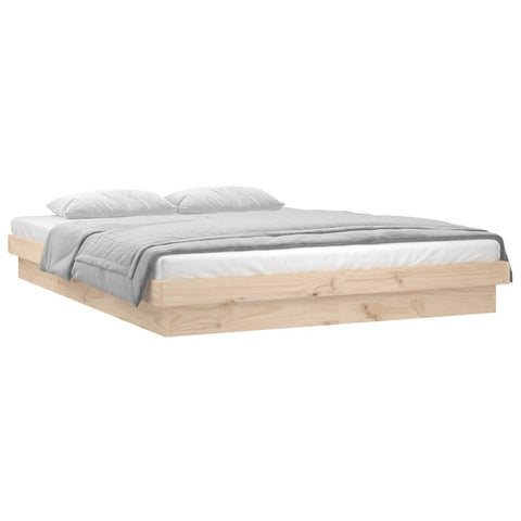 vidaXL LED Bed Frame without Mattress King Size Solid Wood