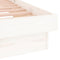 vidaXL LED Bed Frame without Mattress White Super King Solid Wood