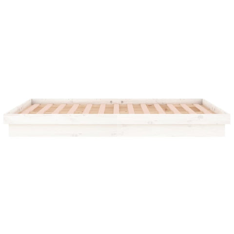 vidaXL LED Bed Frame without Mattress White 200x200 cm Solid Wood