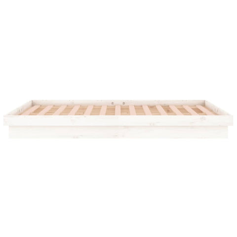 vidaXL LED Bed Frame without Mattress White 140x190 cm Solid Wood