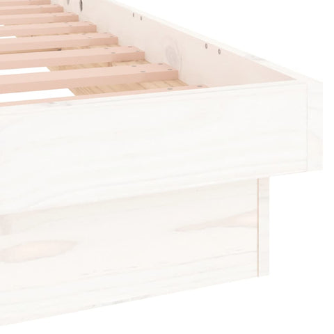 vidaXL LED Bed Frame without Mattress White 140x190 cm Solid Wood