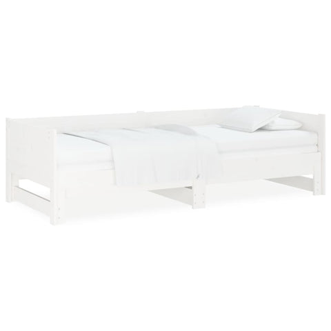 vidaXL Pull-out Day Bed without Mattress White 2x(80x200) cm