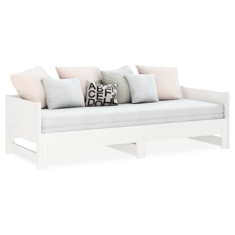 vidaXL Pull-out Day Bed without Mattress White 2x(80x200) cm