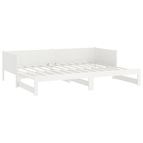 vidaXL Pull-out Day Bed without Mattress White 2x(80x200) cm
