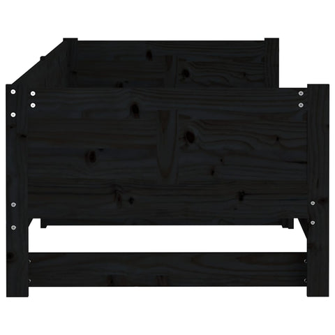 vidaXL Pull-out Day Bed without Mattress Black 2x(80x200) cm