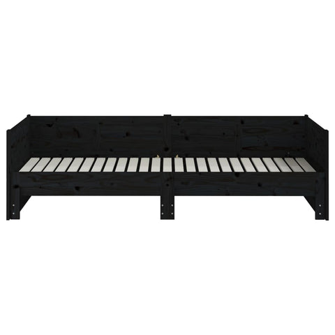 vidaXL Pull-out Day Bed without Mattress Black 2x(90x190) cm