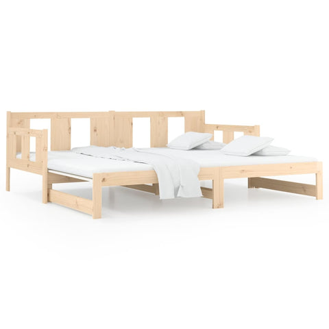 vidaXL Pull-out Day Bed without Mattress Solid Wood Pine 2x(90x200) cm
