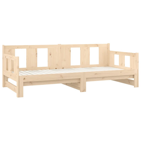 vidaXL Pull-out Day Bed without Mattress Solid Wood Pine 2x(90x200) cm
