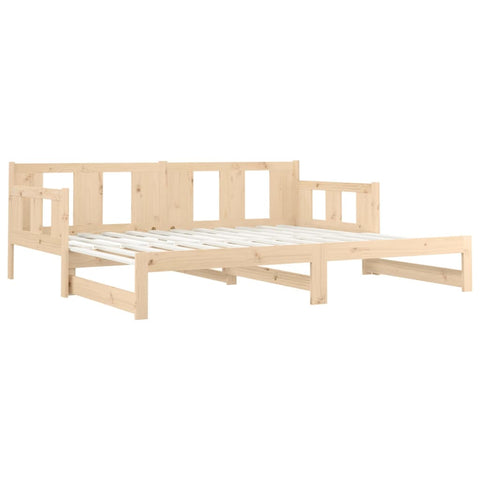 vidaXL Pull-out Day Bed without Mattress Solid Wood Pine 2x(90x200) cm