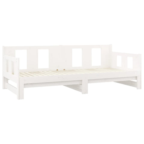 vidaXL Pull-out Day Bed without Mattress White Solid Wood Pine 2x cm