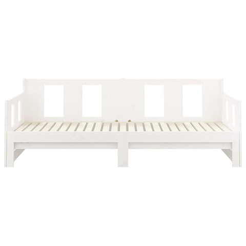 vidaXL Pull-out Day Bed without Mattress White Solid Wood Pine 2x cm