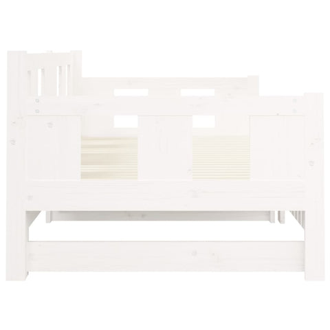 vidaXL Pull-out Day Bed without Mattress White Solid Wood Pine 2x cm