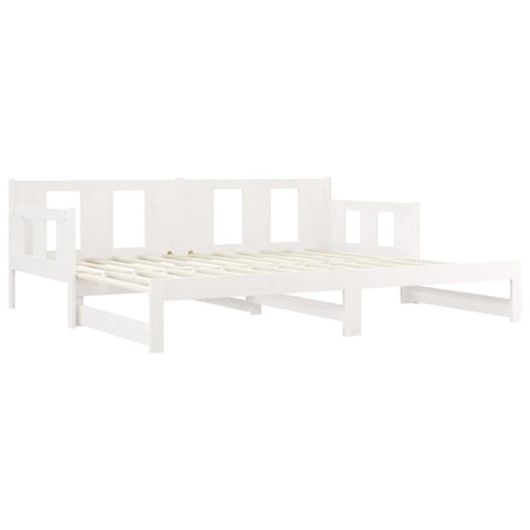 vidaXL Pull-out Day Bed without Mattress White Solid Wood Pine 2x cm