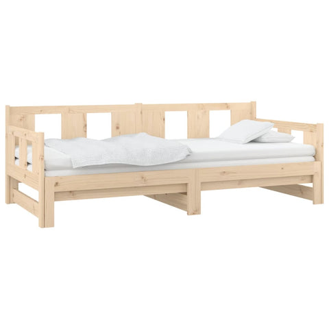 vidaXL Pull-out Day Bed without Mattress Solid Wood Pine 2x(80x200) cm