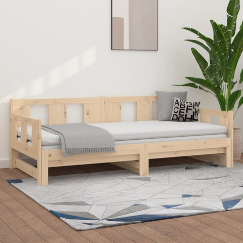 vidaXL Pull-out Day Bed without Mattress Solid Wood Pine 2x(80x200) cm
