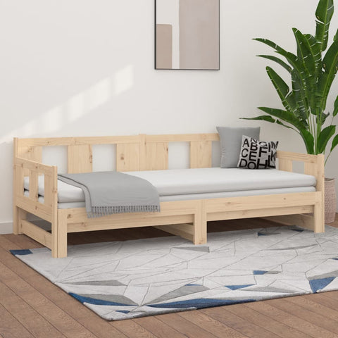 vidaXL Pull-out Day Bed without Mattress Solid Wood Pine 2x(90x190) cm