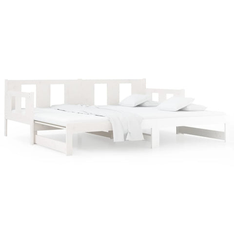 vidaXL Pull-out Day Bed without Mattress White 2x(90x190) cm