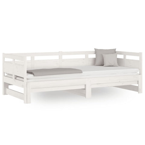 vidaXL Pull-out Day Bed without Mattress White 2x(90x200) cm