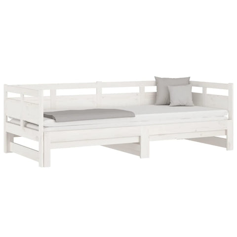 vidaXL Pull-out Day Bed without Mattress White 2x(90x200) cm