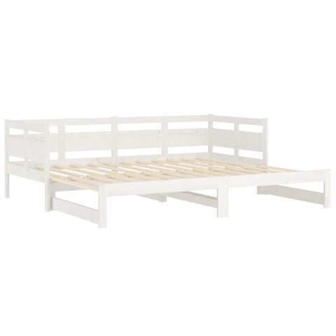 vidaXL Pull-out Day Bed without Mattress White 2x(90x200) cm
