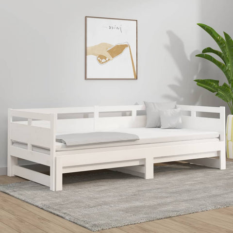 vidaXL Pull-out Day Bed without Mattress White 2x(90x200) cm