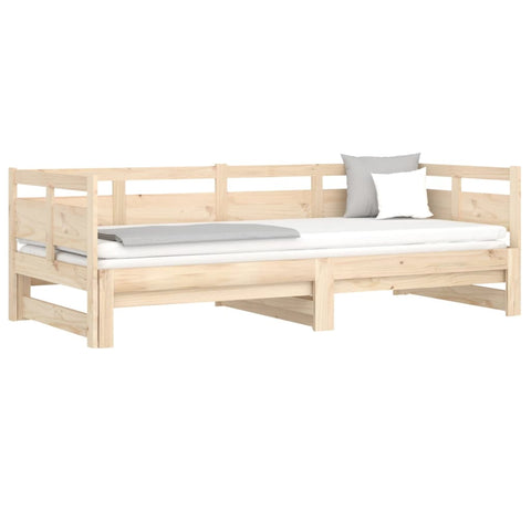 vidaXL Pull-out Day Bed without Mattress Solid Wood Pine 2x(80x200) cm