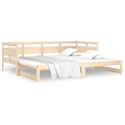 vidaXL Pull-out Day Bed without Mattress Solid Wood Pine 2x(80x200) cm