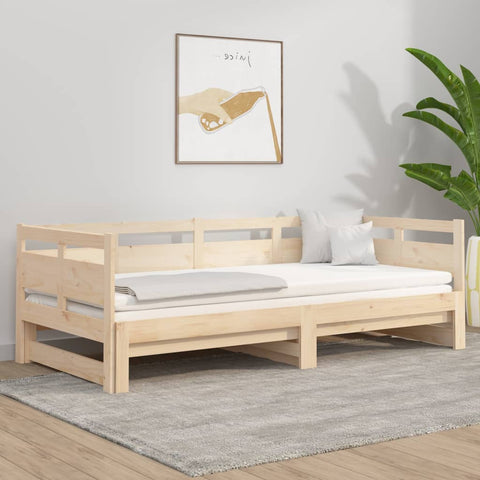 vidaXL Pull-out Day Bed without Mattress Solid Wood Pine 2x(80x200) cm