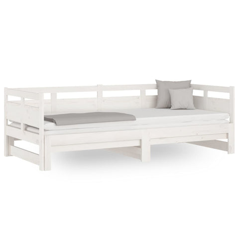 vidaXL Pull-out Day Bed without Mattress White 2x(80x200) cm