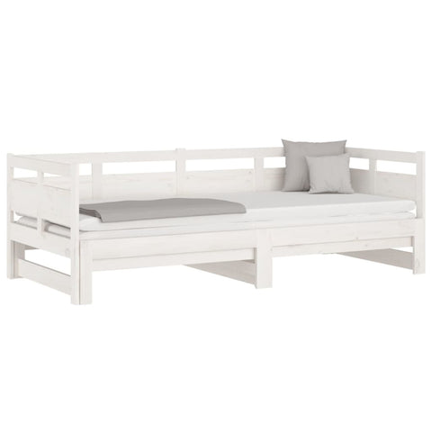 vidaXL Pull-out Day Bed without Mattress White 2x(80x200) cm