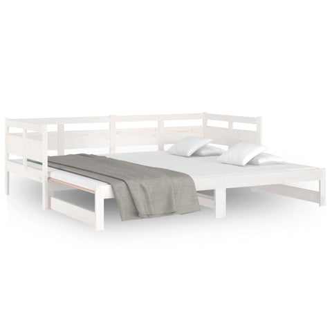 vidaXL Pull-out Day Bed without Mattress White 2x(80x200) cm