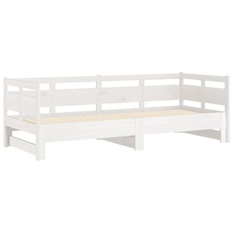 vidaXL Pull-out Day Bed without Mattress White 2x(80x200) cm