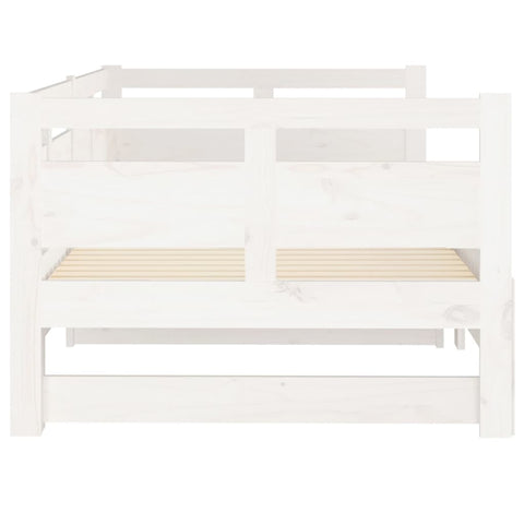 vidaXL Pull-out Day Bed without Mattress White 2x(80x200) cm