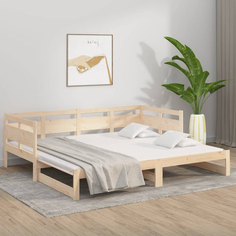 vidaXL Pull-out Day Bed without Mattress Solid Wood Pine 2x(90x190) cm